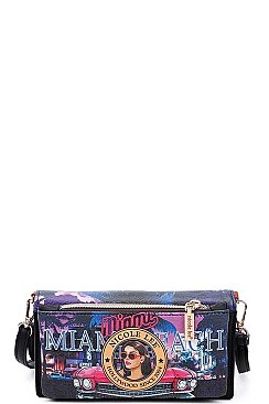 NICOLE LEE LONG EXCLUSIVE PRINT WALLET CLUTCH