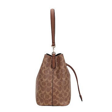 2-in-1 Oval Print Bucket Bag + Wallet Set