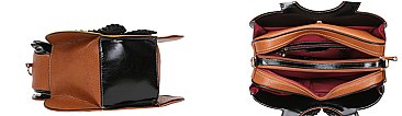 Retro FLOWER Shaped Crossbody Satchel Bag
