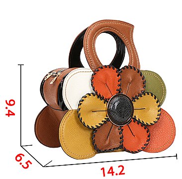 Retro FLOWER Shaped Crossbody Satchel Bag
