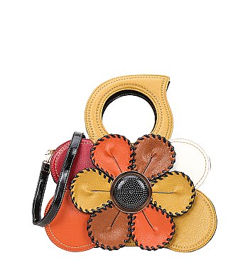 Retro FLOWER Shaped Crossbody Satchel Bag