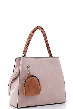 2 IN 1 PLAIN TWO TONE TOTE BAG WITH MINI COIN PURSE