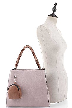 2 IN 1 PLAIN TWO TONE TOTE BAG WITH MINI COIN PURSE