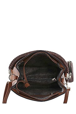 2 IN 1 PLAIN TWO TONE TOTE BAG WITH MINI COIN PURSE