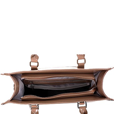 Stud Accent Patent Classy 2-Way Tote MH-QS3305
