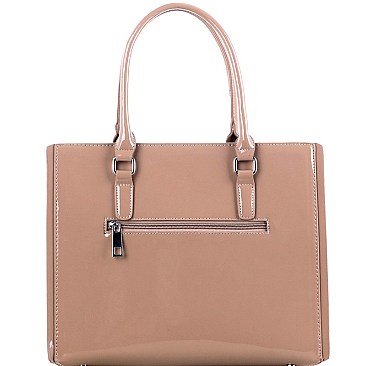 Stud Accent Patent Classy 2-Way Tote MH-QS3305