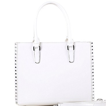 Stud Accent Patent Classy 2-Way Tote MH-QS3305