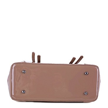 Chain Accent Patent 2-Way Satchel MH-QS3308