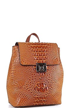 CROCO SKIN TEXTURED BACKPACK