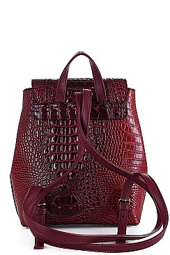 CROCO SKIN TEXTURED BACKPACK