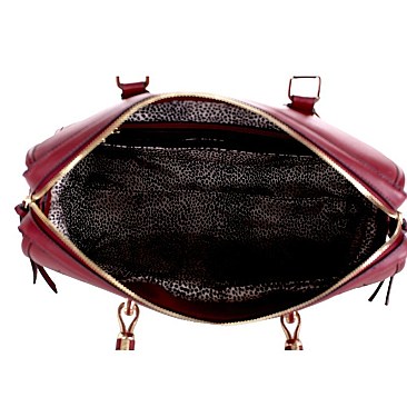 BOSTON SATCHEL AND SNAKE TRIM WRISTLET SET