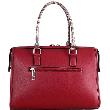 BOSTON SATCHEL AND SNAKE TRIM WRISTLET SET