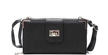 MODERN PLAIN SMOOTH TEXTURED CROSSBODY WALLET