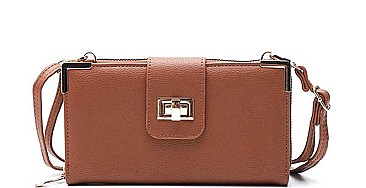 MODERN PLAIN SMOOTH TEXTURED CROSSBODY WALLET