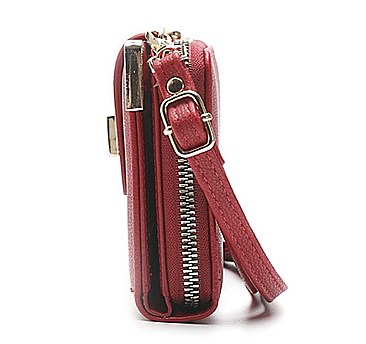MODERN PLAIN SMOOTH TEXTURED CROSSBODY WALLET