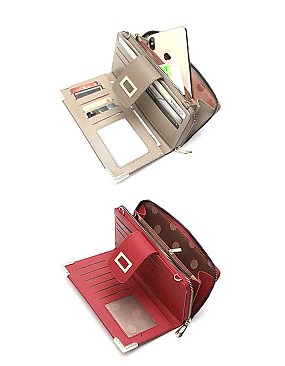 MODERN PLAIN SMOOTH TEXTURED CROSSBODY WALLET