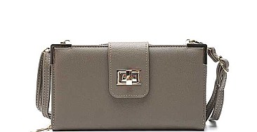 MODERN PLAIN SMOOTH TEXTURED CROSSBODY WALLET