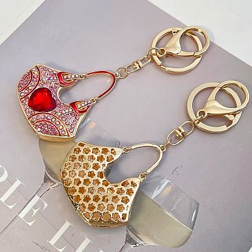 Jem Stone Handbag Shape Charm Keychain