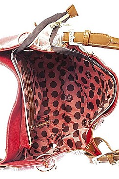 NICOLE LEE LONG STRAP MULTI RHINESTONE SATCHEL