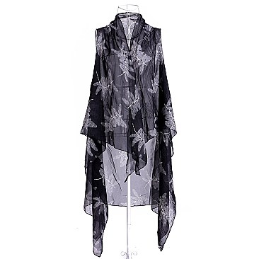 Fabulous Flowing Light Weight Dragon Fly Poncho SLS2046