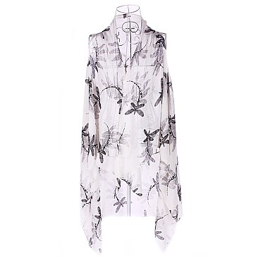 Fabulous Flowing Light Weight Dragon Fly Poncho SLS2046