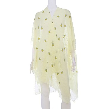 Stylishly Sleek Pineapple Print Kimono
