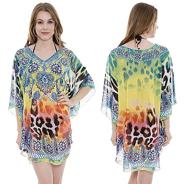 Stylish Mixed Print Stunning Colors kimono