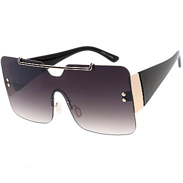 Pack of 12 Oversize single lens sunglasses