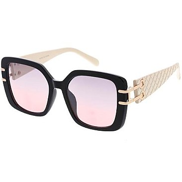 Pack of 12 TEXTURED TEMPLES LINKED HIGH FASHION SUNGLASSES