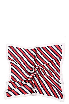 DIAGONAL STRIPES SILKY BANDANA