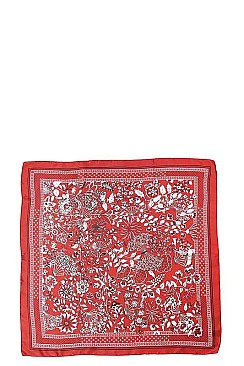 SQUARE FLORAL SILKY BANDANA