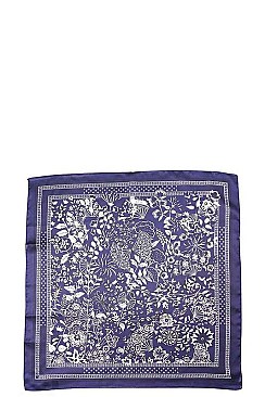 SQUARE FLORAL SILKY BANDANA