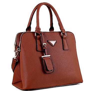 2 COMPARTMENT TRIANGLE LOGO SATCHEL