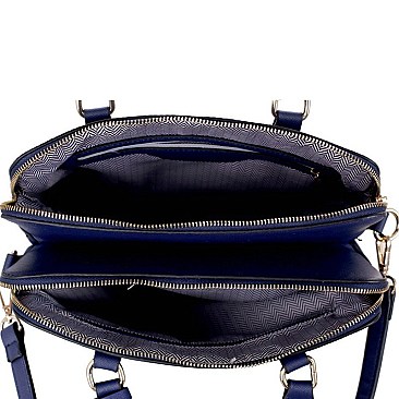2 COMPARTMENT TRIANGLE LOGO SATCHEL