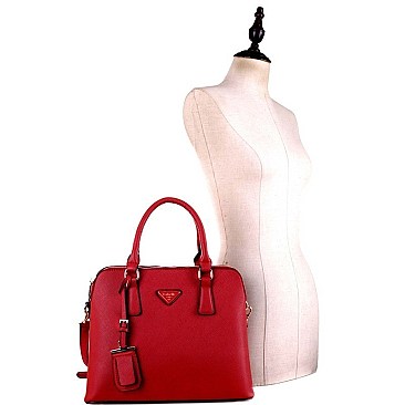 2 COMPARTMENT TRIANGLE LOGO SATCHEL