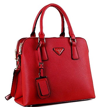 2 COMPARTMENT TRIANGLE LOGO SATCHEL