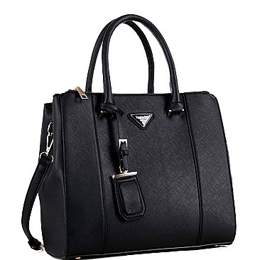 STRUCTURED TRIANGLE LOGO 2 WAY SATCHEL