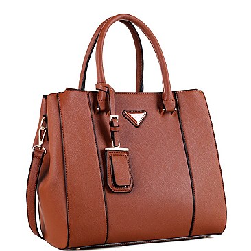 STRUCTURED TRIANGLE LOGO 2 WAY SATCHEL