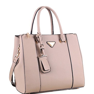 STRUCTURED TRIANGLE LOGO 2 WAY SATCHEL