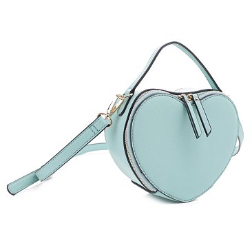 Medium Heart-Shaped Novelty Boxy Satchel Shoulder Bag