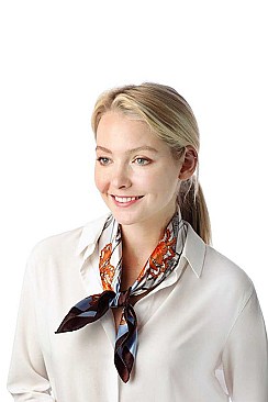 CHAIN PRINT FRAMED SQUARE NECKERCHIEF