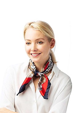 CHAIN PRINT FRAMED SQUARE NECKERCHIEF