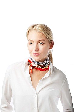 CHAIN PRINT FRAMED SQUARE NECKERCHIEF