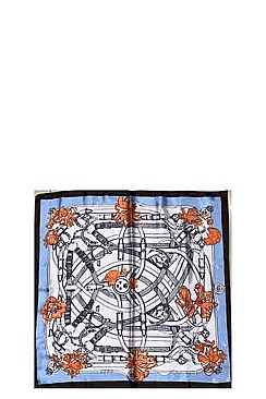CHAIN PRINT FRAMED SQUARE NECKERCHIEF