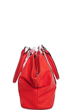 CHIC FASHION LOOSE FIT SATCHEL BAG WITH LONG STRAP