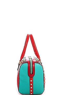 NICOLE LEE STUDDED IRIS BOSTON BAG