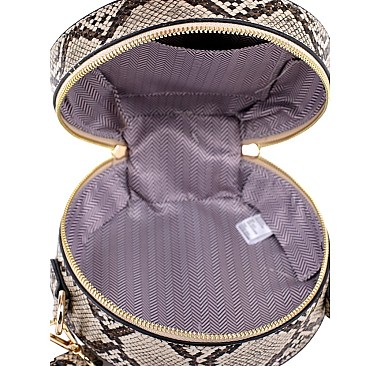2 in 1 Transparent Clear Tote with Snake Print Cross Body