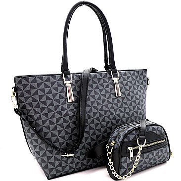 SHOPPER TOTE MONOGRAM CROSS BODY SET