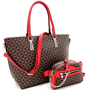 SHOPPER TOTE MONOGRAM CROSS BODY SET