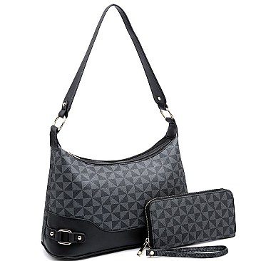 Single Strap Monogram Retro Hobo Wallet SET